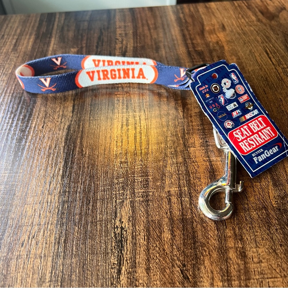Virginia Cavaliers Dog Seat Belt Restraint - Small, Adjustable, Collegiate